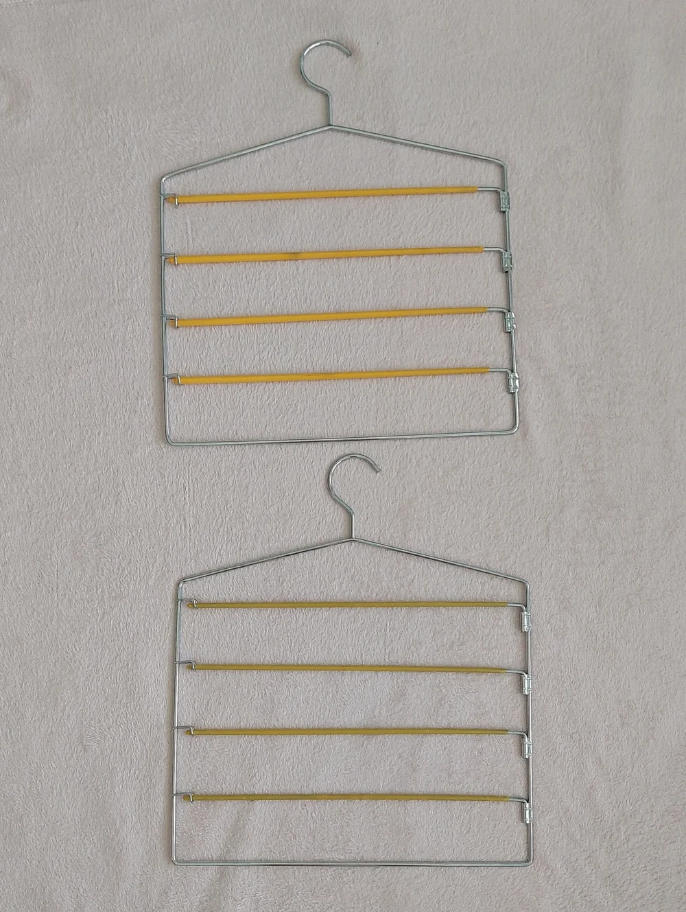 Set of Two 4-tier Swing-Arm Metal Pant Hangers NWOT
